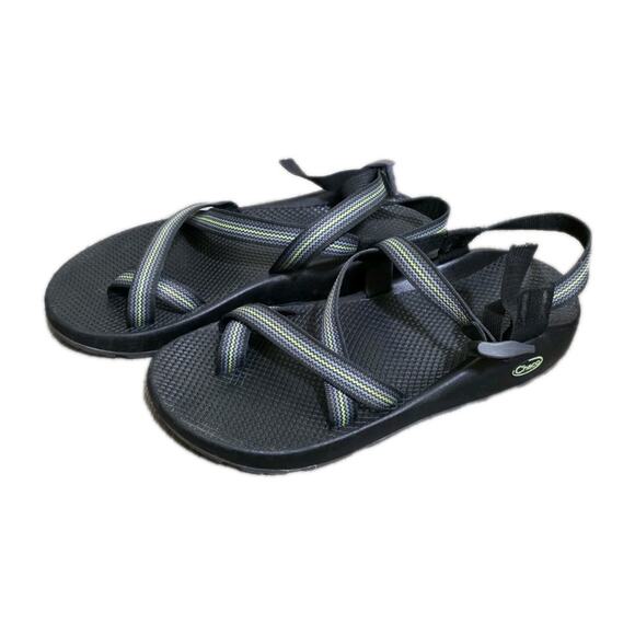 Chaco Other - Chacos Mens Z1 Outdoor Sandal Adjustable Double Strapped Gray/Lime Green 13